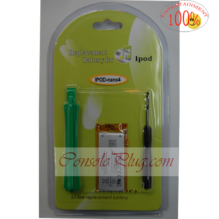 ConsolePlug CP09206  3.7V 750mAh Battery & Tool for iPod Nano Chromatic 4th 4 GEN